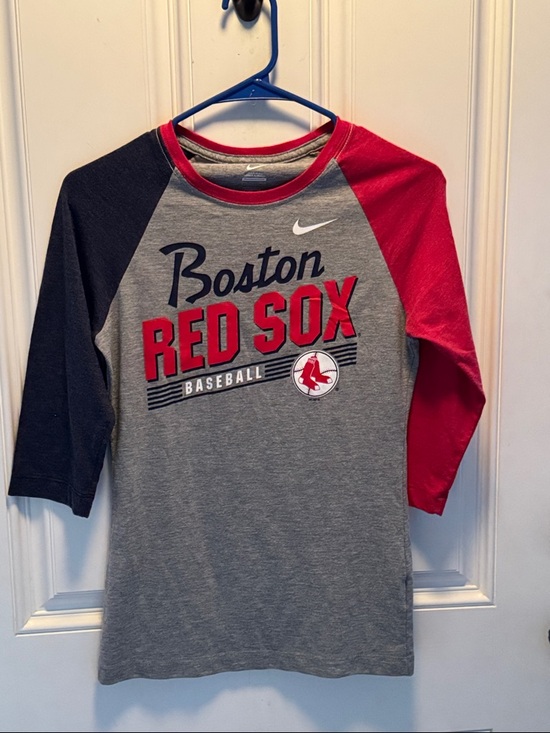 Nike Tops - Nike Boston Red Sox Raglan Tee - Gray, Red & Navy